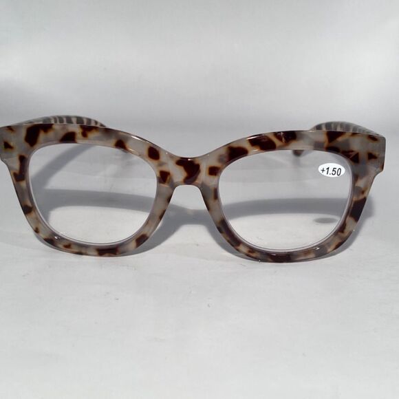 1389 Mona Oversize Reading Glasses 1.50 Readers Light Tortoise Frames NWT - Picture 3 of 9